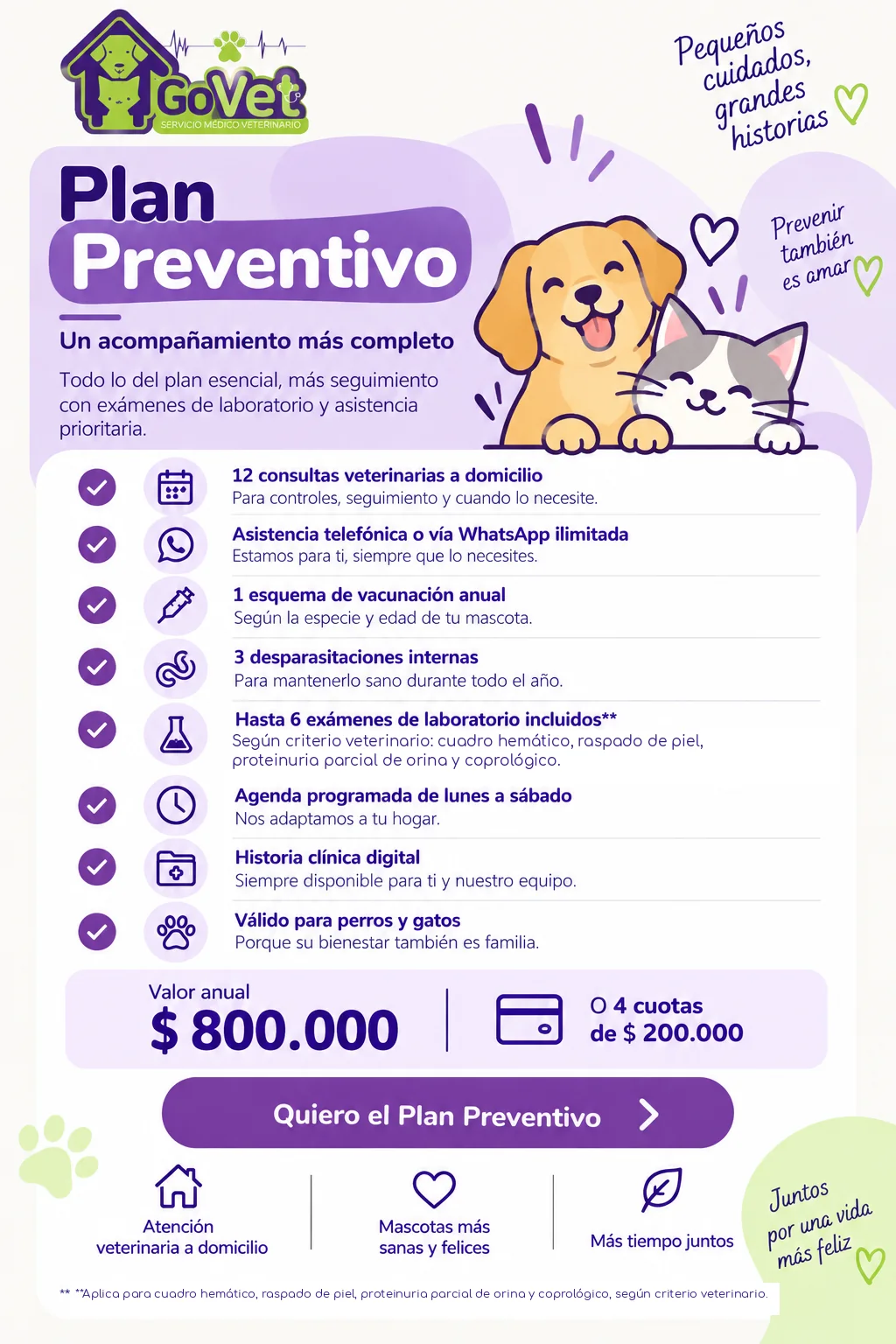 Plan Preventivo GoVet para perros y gatos